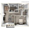 Floor plan: 1 Bedroom, 1 Bath