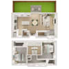 Floor plan: 2BR/2.5BA - B3