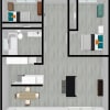 Floor plan: Two Bed, One Bath