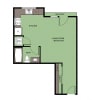 Floor plan: Studio 1 Bath  S1