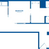 Floor plan: 1 Bedroom, 1 Bath - 631