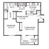 Floor plan: 1 Bed 1 Bath A1