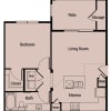 Floor plan: One-bedroom/One-bath