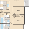 Floor plan: 3 Bed. 2 Bath C1