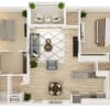 Floor plan:  2 Bed 2 Bath