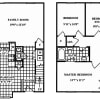 Floor plan: 3 Bedroom 1.5 Bath Deluxe - Bay Window