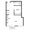 Floor plan: 1x1 N