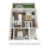 Floor plan: 1 Bed Aura Twin
