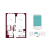 Floor plan: 1 Bedroom 1 Bath I