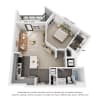Floor plan: 1-Bedroom 1-Bathroom | 808 sqft