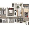 Floor plan: 2 Bedroom, 2 Bath