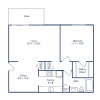 Floor plan: 1 Bedroom, 1 Bath (754 sqft.)