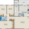 Floor plan: 3 Bedroom 1.5 Bath Apartment