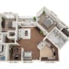 Floor plan: Two Bedroom with Den B2C