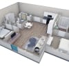 Floor plan: 2-2 BR Retreat Courtyard