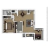 Floor plan: 1 Bedroom/1 Bathroom +Den -840