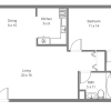 Floor plan: 1B1B R (1x1 840 SF A)