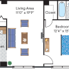 Floor plan: Renovated 1 Bedroom 02 Tier