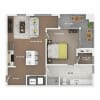 Floor plan: 1BR/1BA - Mercer