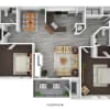 Floor plan: Two Bedroom Two Bath