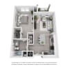 Floor plan: 1BR 1BA (A4 - 833 SF)