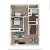 Floor plan: 2x1 (The Oaks)