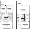 Floor plan: Three Bedroom Two and a Half Bath