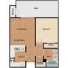 Floor plan: 1 Bed 1 Bath