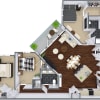 Floor plan: Three Bedrooms/Two Baths