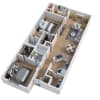Floor plan: 2 BEDROOMS/2 BATHROOMS