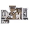 Floor plan: 1x1 769sf Classic