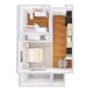 Floor plan: Studio 1 Bath