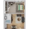 Floor plan: One Bed, One Bath Small