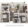 Floor plan: Two Bedroom Two Bathroom