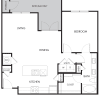 Floor plan: 1BR 1BA (872 SF)