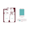 Floor plan: 1 Bedroom 1 Bath G