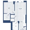 Floor plan: 1 Bed/1 Bath-H1D-Balcony