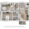 Floor plan: 2 Bedroom, 2 Bath (Balcony)