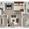 Floor plan: 2 Bedroom 2 Bath
