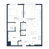 Floor plan: A1- A | 1 Bed | 1 Bath