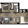 Floor plan: 1 Bed/1 Bath-21W