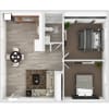 Floor plan: Two Bedroom One Bath