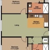 Floor plan: 2 Bed 2 Bath Senior Apartment (Ages 55 and up) WAITLIST- 970 SQFT