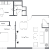 Floor plan: 1 Bed - 1 Bath