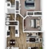 Floor plan: 2x2 Renovated