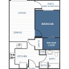 Floor plan: 1 Bedroom 1 Bathroom Apartment 11A - 11J