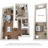 Floor plan: One Bedroom + Loft