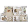 Floor plan: 2x2 - 1027sqft