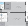 Floor plan: 1BR/1BA