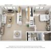 Floor plan: 1 Bedroom, 1 Bath (Balcony)